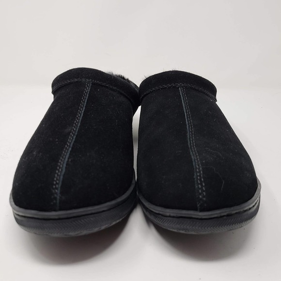 MYSLIPPERS Slip On Black Suede Faux Fur Lining 74019-11 ‎ Men's Size 10 - Picture 3 of 14